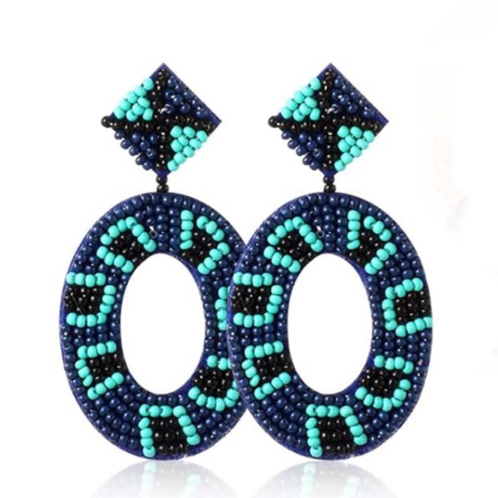 Boho Seed Bead Drop Earrings